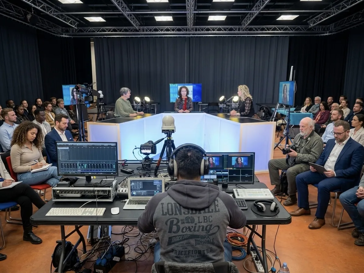 Plateau RECBOX au Salon RH Castelsarrasin, public et régie au premier plan